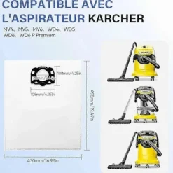 Dammsugare & Tillbehör-12-pack KFI 487 filterpåsar för Kärcher WD4, WD5, WD6 dammsugare