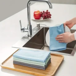 AIZHENCHEN Fönsterrengöring-6-pack Mikrofiber Glasrengöringsdukar - Ränderfria, För Fönster/Bil/Speglar, Återanvändbara 6 PCS