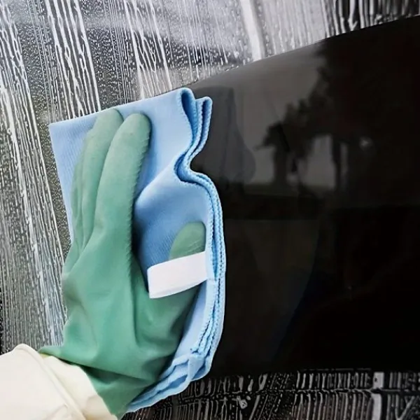 AIZHENCHEN Svampar & Dukar-6-pack Mikrofiber Glasrengöringsdukar - Ränderfria, För Fönster/Bil/Speglar, Återanvändbara 6 PCS