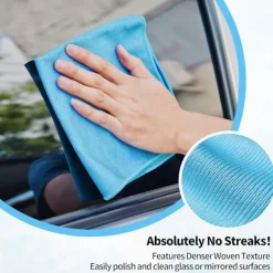 AIZHENCHEN Svampar & Dukar-6-pack Mikrofiber Glasrengöringsdukar - Ränderfria, För Fönster/Bil/Speglar, Återanvändbara 6 PCS
