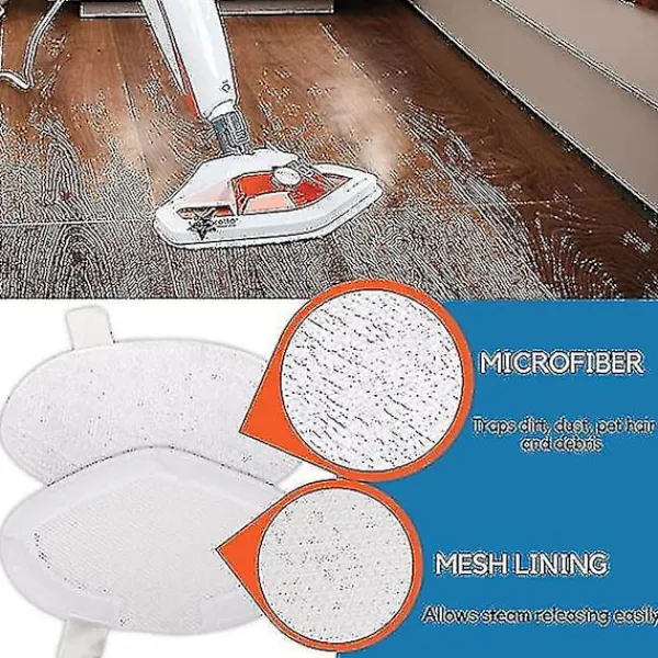 unbranded Ångtvättar-6-pack mikrofiberdukar ersättningsplattor för Polti Vaporetto ångrengörare