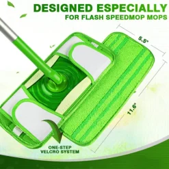 OCEAN Städmoppar-4-pack Mikrofibermopp (Grön) Kompatibel med Swiffer Sweeper