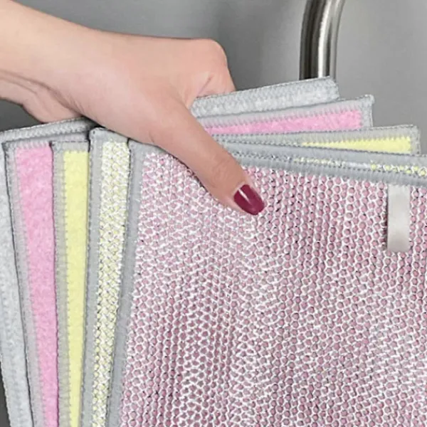 AcserGery Svampar & Dukar-3-pack Multifunktionella Disktrasor Återanvändbara Skrubbsvampar Perfekta för Våt- och Torrtorkning av Disk