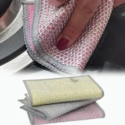 AcserGery Svampar & Dukar-3-pack Multifunktionella Disktrasor Återanvändbara Skrubbsvampar Perfekta för Våt- och Torrtorkning av Disk