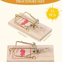 Skadedjur & Insekter-12-pack Musfällor, Råttfälla, Återanvändbar Trämusfälla - Storlek 10*4,5*0,6 cm, Vikt: 30 g