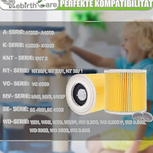 Dammsugare & Tillbehör-2-pack patronfilter för Wd3 Premium Wd2 Wd3 Wd3p Wd3 Mv2 Mv3 filter Wd3 ersättningsfilter för Krcher dammsugare 6.414-552.0/6414552-a