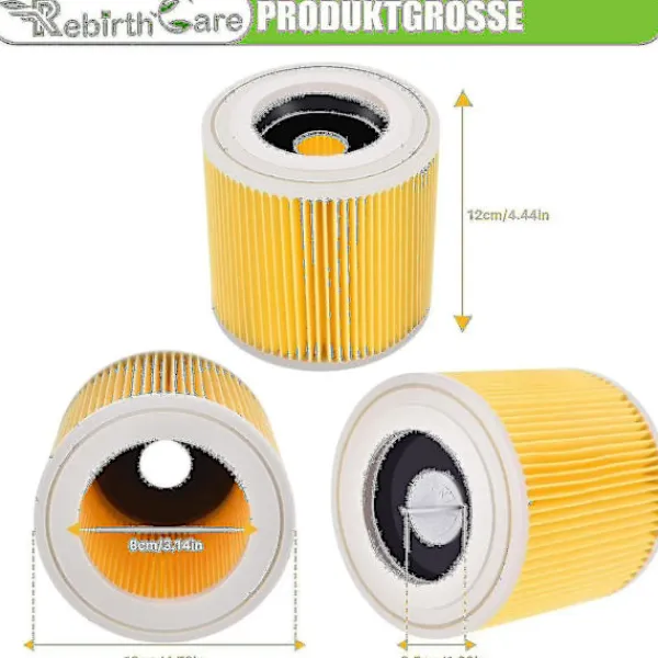 Dammsugare & Tillbehör-2-pack patronfilter för Wd3 Premium Wd2 Wd3 Wd3p Wd3 Mv2 Mv3 filter Wd3 ersättningsfilter för Krcher dammsugare 6.414-552.0/6414552-a