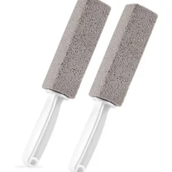Rengöringsmedel-2-pack pimpstensskrubbare tar bort hårda vattenringar, kalciumavlagringar och rost (grå)