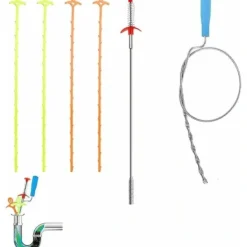 Heta säljare Rengöringsmedel-6-pack rengörare för igensatta handfat, igensatt avlopp, hårfångare rengöringsverktyg för att rensa rör i kök, badrum, badkar, toalett.-Glad