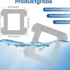 DAO Fönsterrengöring-6-pack rengöringspads för Ecovacs Winbot W1 / W1 Pro / W2 / W2 Omni fönsterputsarrobotar, fönsterputsarrobot, tvättbar mikrofiberrengöring [DB]