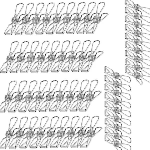 OCEAN Tvättillbehör-70-pack Rostfria Klädnypor för Strumpor och Kläder - Dail