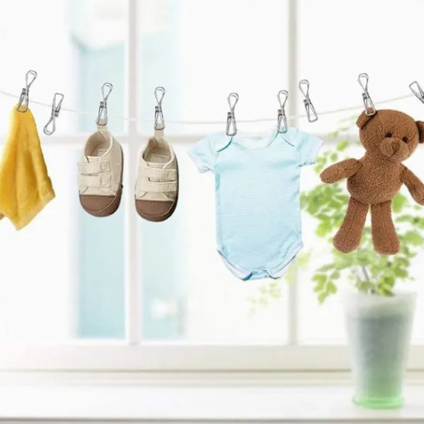 OCEAN Tvättillbehör-70-pack Rostfria Klädnypor för Strumpor och Kläder - Dail