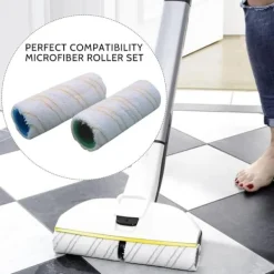 Städmaskiner-8-pack rullar kompatibla med Kärcher FC7 FC5 FC3 FC3D elektrisk golvrengörare 2.055-007.0 / 2.055-006.0 Grå Gul_MGF