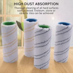 Städmaskiner-8-pack rullar kompatibla med Kärcher FC7 FC5 FC3 FC3D elektrisk golvrengörare 2.055-007.0 / 2.055-006.0 Grå Gul_MGF