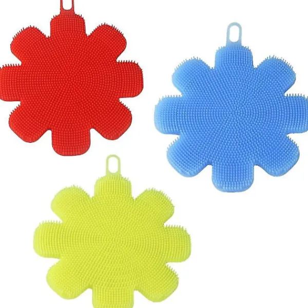 Bilione Direct Svampar & Dukar-3-pack Silikon Svamp Diskborste Köksredskap