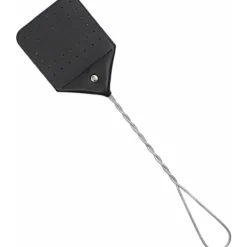 Skadedjur & Insekter-2-pack svart flugsmälla i läder, flugsmälla med metallhandtag för att krossa flugor, myggor