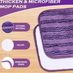 ECLshop Städmoppar-6-pack Återanvändbara våtservetter för Swiffer WetJet, Mikrofibermoppdynor, Ersättningsduk för Swiffer Wet Jet Spray Mop