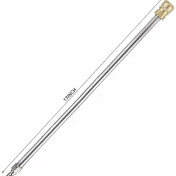 Högtryckstvättar-2-pack trycktvättförlängningsstav, verktyg för rengöring av hängrännor, teleskopisk ersättningslans, munstycken för fönsterrengöring KLB