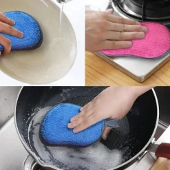 Xuigort Svampar & Dukar-4-pack tvättbara svampar - Återanvändbara disktrasor - Antibakteriella mikrofibersvampar