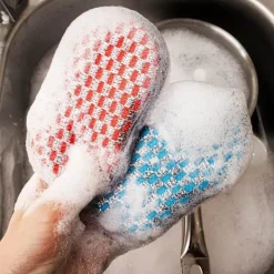 Xuigort Svampar & Dukar-4-pack tvättbara svampar - Återanvändbara disktrasor - Antibakteriella mikrofibersvampar