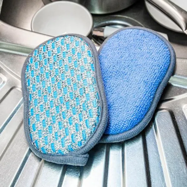 Xuigort Svampar & Dukar-4-pack tvättbara svampar - Återanvändbara disktrasor - Antibakteriella mikrofibersvampar