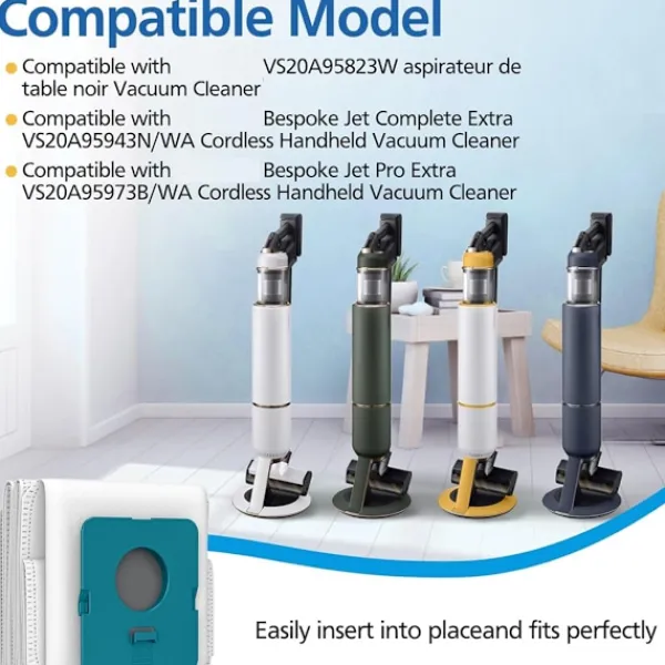 Dammsugare & Tillbehör-8-pack VCA-ADB952 dammsugarpåsar kompatibla med Samsung Bespoke Jet Pro Extra/Complete Extra handdammsugare