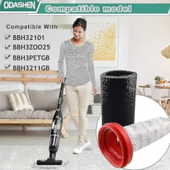 Dammsugare & Tillbehör-3-pack 25,2V/21,6V filter till Bosch Flexxo serie 4 sladdlös dammsugare Bbh32101 etc, ersättning