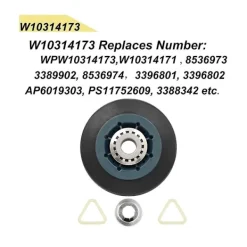 DAO Torktumlare-4-pack W10314173 Torktrummarulle Ersättning för Torktumlare Kompatibel med WPW10314173 Rulldyna [DB] Black Blue