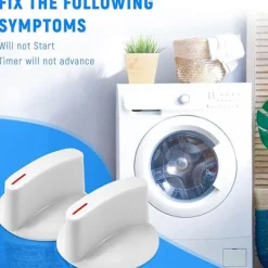 DAO Torktumlare-2-pack WH1X2721 Torktumlarknapp, Ersättning för Hotpoint GE Torktumlare [DB] White