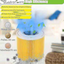 Dammsugare & Tillbehör-Patronfilter för Kärcher dammsugare - 2-pack - Ersättningsfilter för Wd3, Wd2, Wd3p, Mv2, Mv3 - Artikelnummer 6.414-552.0/6414552