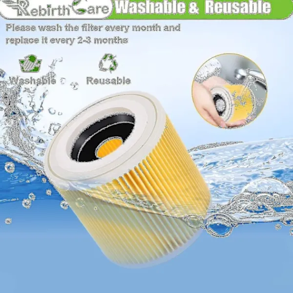 Dammsugare & Tillbehör-Patronfilter för Kärcher dammsugare - 2-pack - Ersättningsfilter för Wd3, Wd2, Wd3p, Mv2, Mv3 - Artikelnummer 6.414-552.0/6414552