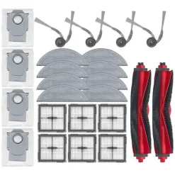 Dammsugare & Tillbehör-24PCS Kompatibel med Roborock Q10 S5/Q10 S5+/Q10 X5/Q10 X5+/Q10 VF/Q10 VF+ Reservdelar Huvudsida Borstfilter Moppduk Dammpåse-Xin