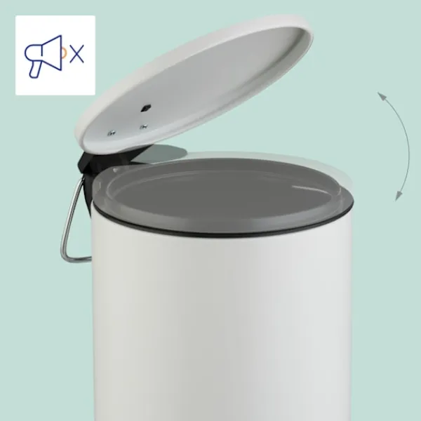 Northix Soptunnor-Pedalhink till badrummet, 3 l – mjukstängande, handsfree