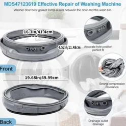unbranded Tvättmaskiner-Permanent Gummitätning för Tvättmaskinsdörr för Aktuella Frontmatade Tvättmaskiner Världen Över