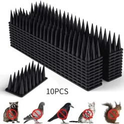 Skadedjur & Insekter-Pigg mot duvor, Anti-duva för balkong Plast, Kattskrämma-kit, Fågelskrämma för att skrämma kråkor, sparvar, katter - 20 stycken svart