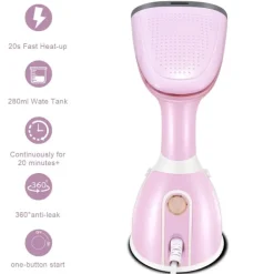 Ångtvättar-Plaggstekare, 1500W Vertikal Plaggstekare, 280ml Vattentank, 20s Snabb Uppvärmning, Handhållen Plaggstekare