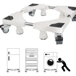 Tvättmaskiner-{PL}Tvättmaskinsbas, Lastkapacitet 300 kg, Tvättmaskinspiedestal, Justerbar piedestal för kylskåp, tvättmaskin, torktumlare och frys (justerbar bredd 45-6 | Fyndiq