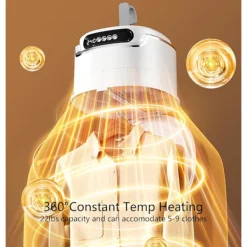 Torktumlare-Portabel Elektrisk Torktumlare 600W, Pekskärm röststyrning med fjärrkontroll