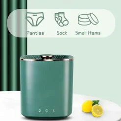 Tvättmaskiner-Portabel Kompakt Mini Tvättmaskin, Personlig Klädtvättmaskin, Liten Portabel Tvättmaskin Kompatibel med Studentboende, (Grön)