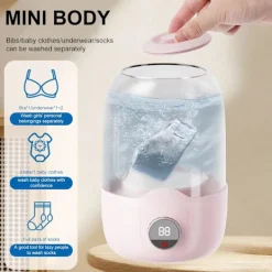 EASTVAPS Tvättmaskiner-Portabel Mini Tvättmaskin, Automatisk Tvättrengörare med Uppladdningsbart Batteri