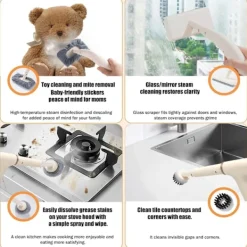 Ångtvättar-Portabel Multifunktionell Ångtvätt – Handhållen Högtemperatursrengörare med Flera Tillbehör, Kemikaliefri Rengöring för Hem, Kök, Badrum & Bil