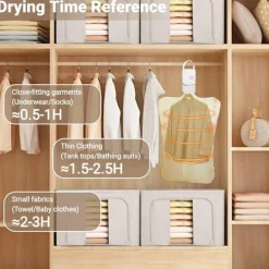 Torktumlare-Portabel Torktumlare, Minitork för Kläder, Snabbtork, med Torkpåse, Kompakt, för Resor & Hem