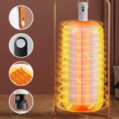 Torktumlare-Portabel Tørretumbler, Minitork, Lågljud, Timer & Överhettningsskydd, för Resor, Camping, Dorm & Vått Väder