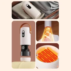 Torktumlare-Portabel Tørretumbler, Minitork, Lågljud, Timer & Överhettningsskydd, för Resor, Camping, Dorm & Vått Väder