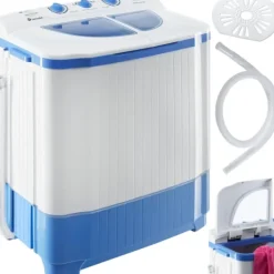 tectake Tvättmaskiner-Portabel tvättmaskin med centrifug, 4,5 kg tvätt Vit