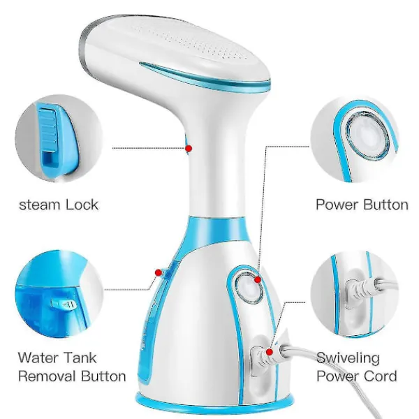 Ångtvättar-Portable Klädångare, Handhållen Klädångare Strykjärn för Resor, 280ml Hög Kapacitet