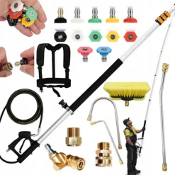 Rosfix Högtryckstvättar-PowerReach ProMax 6.3M Teleskopisk Tvättlans – 4000 PSI | 7 Munstycken | Kompatibel med M22, QC 3/8"