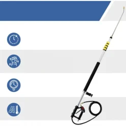 Rosfix Högtryckstvättar-PowerReach ProMax 6.3M Teleskopisk Tvättlans – 4000 PSI | 7 Munstycken | Kompatibel med M22, QC 3/8