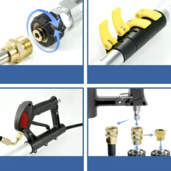 Rosfix Högtryckstvättar-PowerReach ProMax 6.3M Teleskopisk Tvättlans – 4000 PSI | 7 Munstycken | Kompatibel med M22, QC 3/8