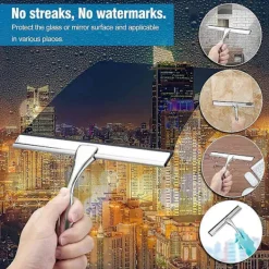 C Fönsterrengöring-Premium Skrapa i Rostfritt Stål för Dushdörrar, Badrum oh Bilglas, Allrengöringsmedel Gl []